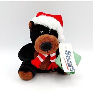 Sears Christmas Plush Beanbag Black Bear 2010 Crispin W/Tags